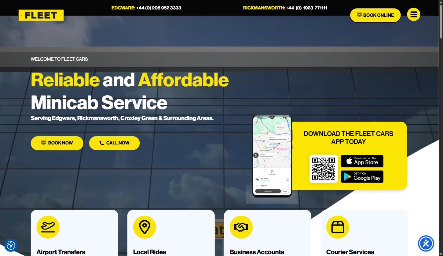 Fleet Cars new website homepage design by Web Design Milton Keynes