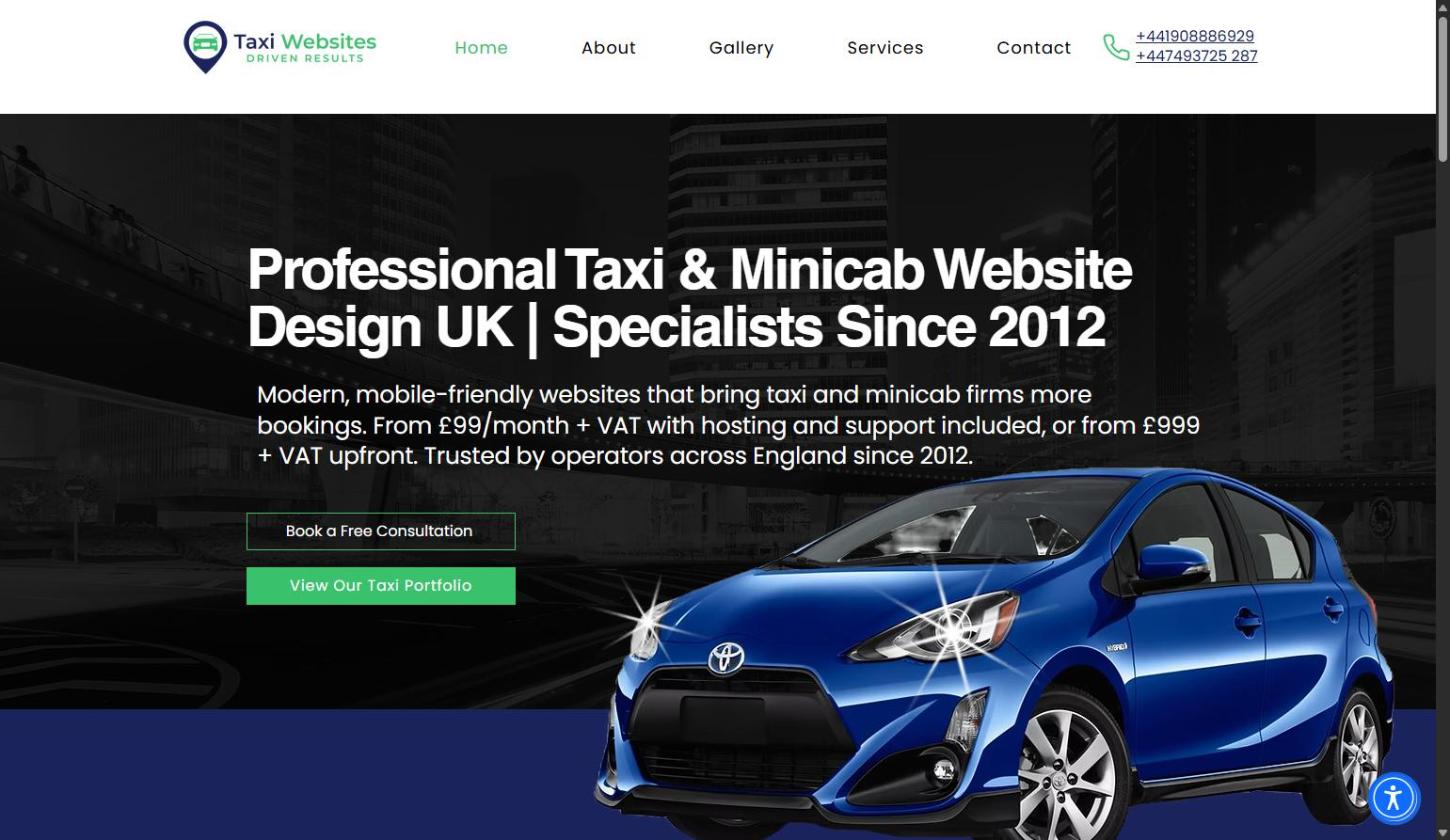 Taxi Websites by Web Design MK homepage – taxi and minicab website design
